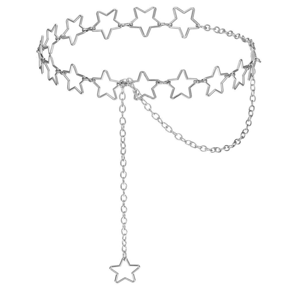 Women Star Waist Chain Metal Belly Chain Belt Adjustable Plus Size